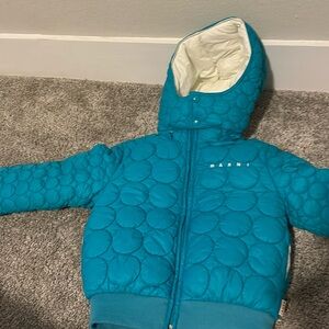 Kids Blue Marni puffer jacket